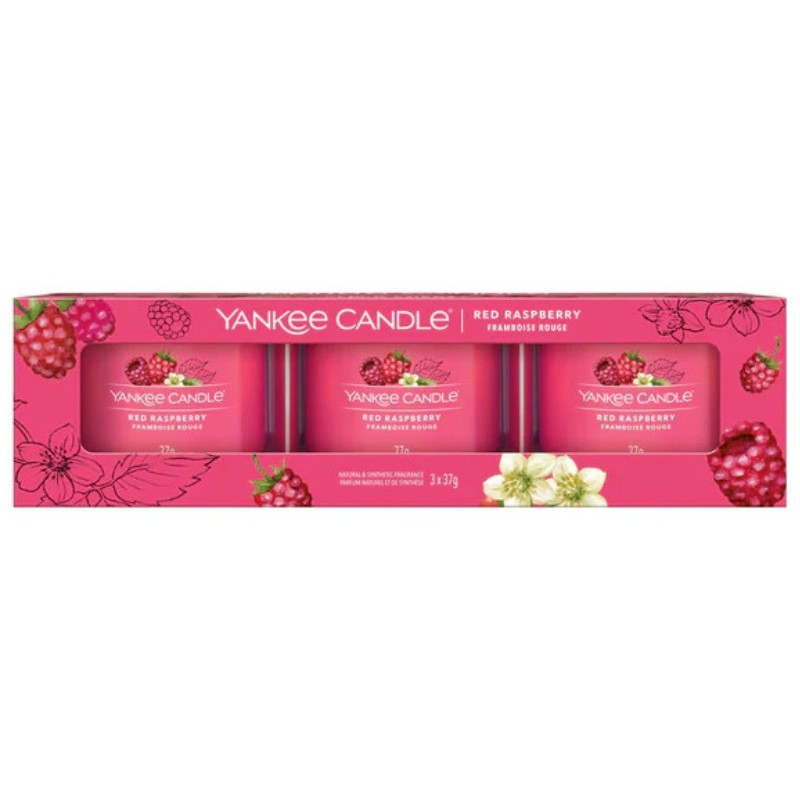 Yankee Candle Giftsets YC Red Raspberry Filled Votive 3pack